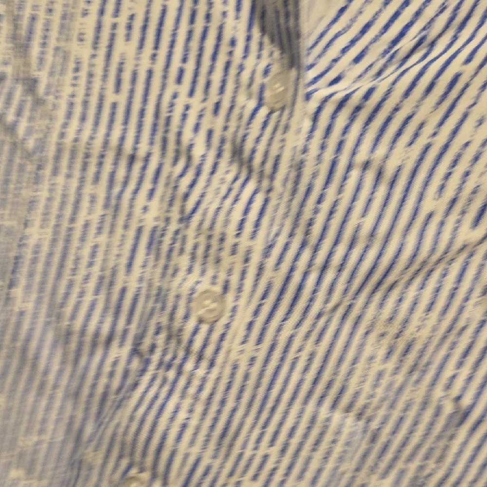 Grand & Greene, Blue and White Stripe Flutter Sleeve Button Down Shirt - Picture 10 of 13